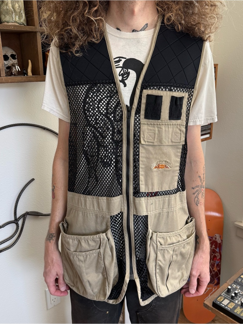 Vintage 80s 90s Mesh Shooting Vest Fieldline ~ Size Large